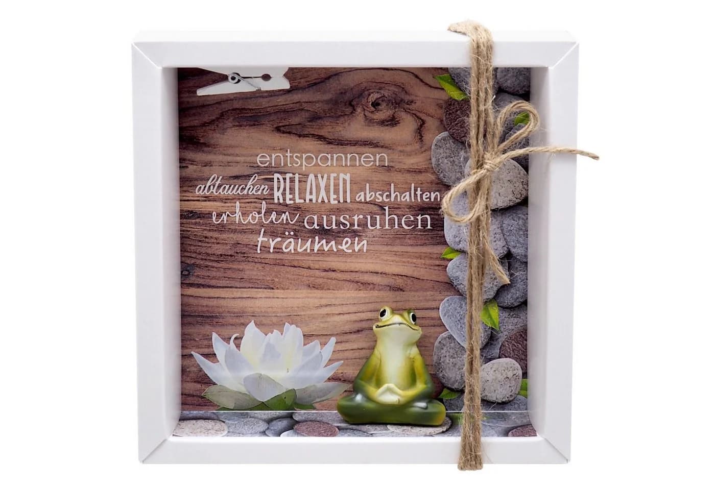 ZauberDeko Geschenkbox Geldgeschenk Weiß Braun Yoga Frosch - Bild 2