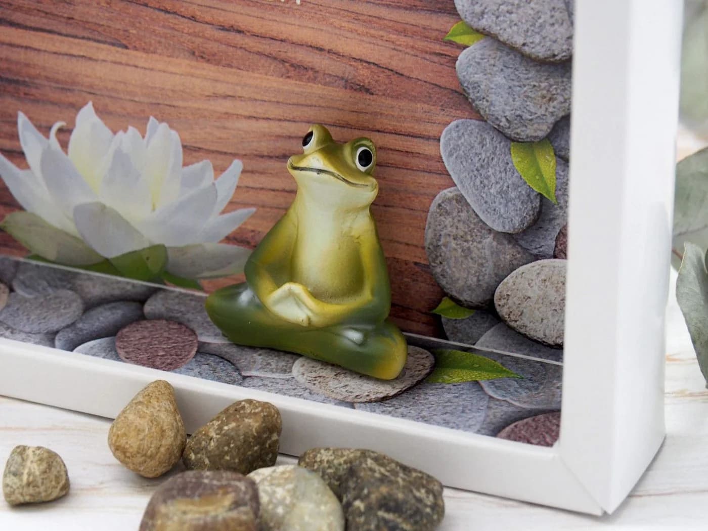 ZauberDeko Geschenkbox Geldgeschenk Weiß Braun Yoga Frosch - Bild 3