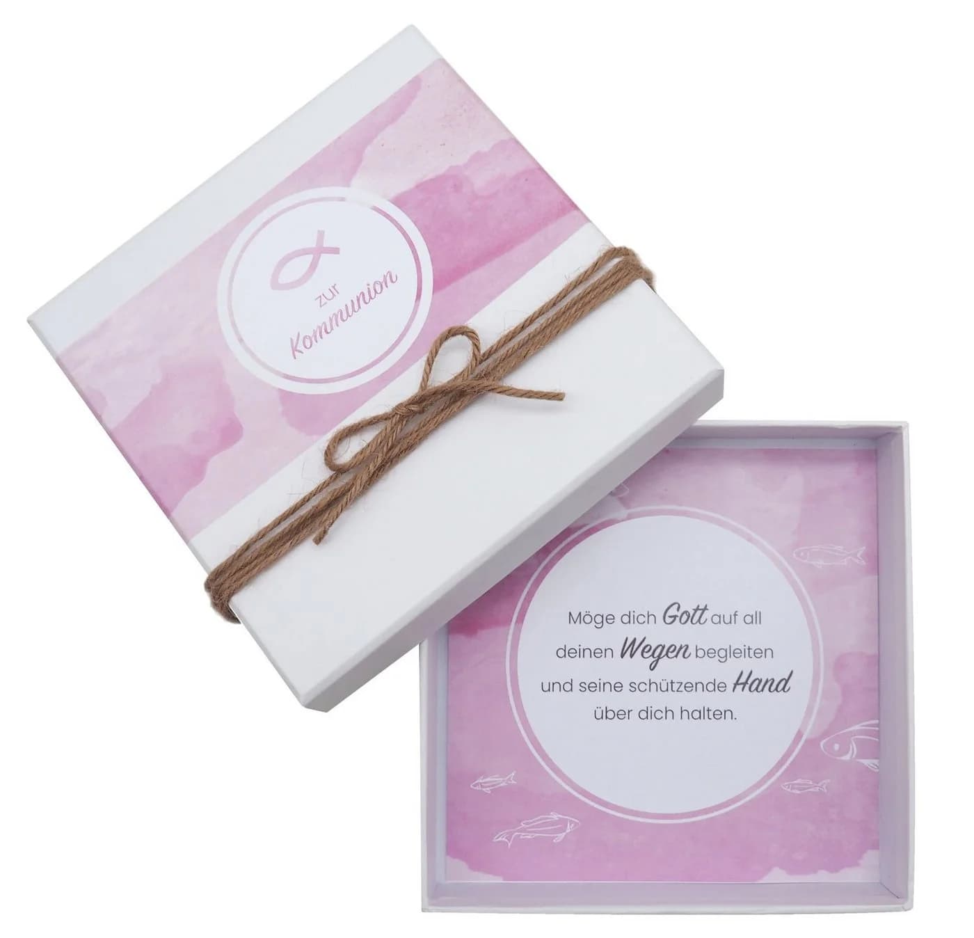 ZauberDeko Geschenkbox Geldgeschenk Kommunion Rosa Weiß Personalisiert - Bild 4
