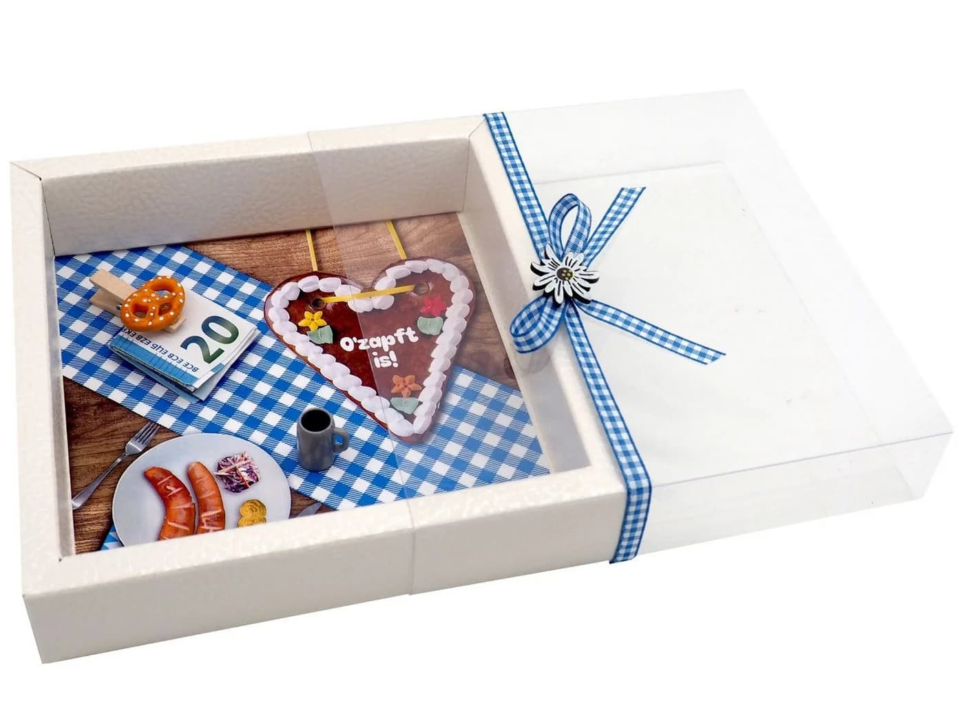 ZauberDeko Geldgeschenkbox Oktoberfest Beige/Blau