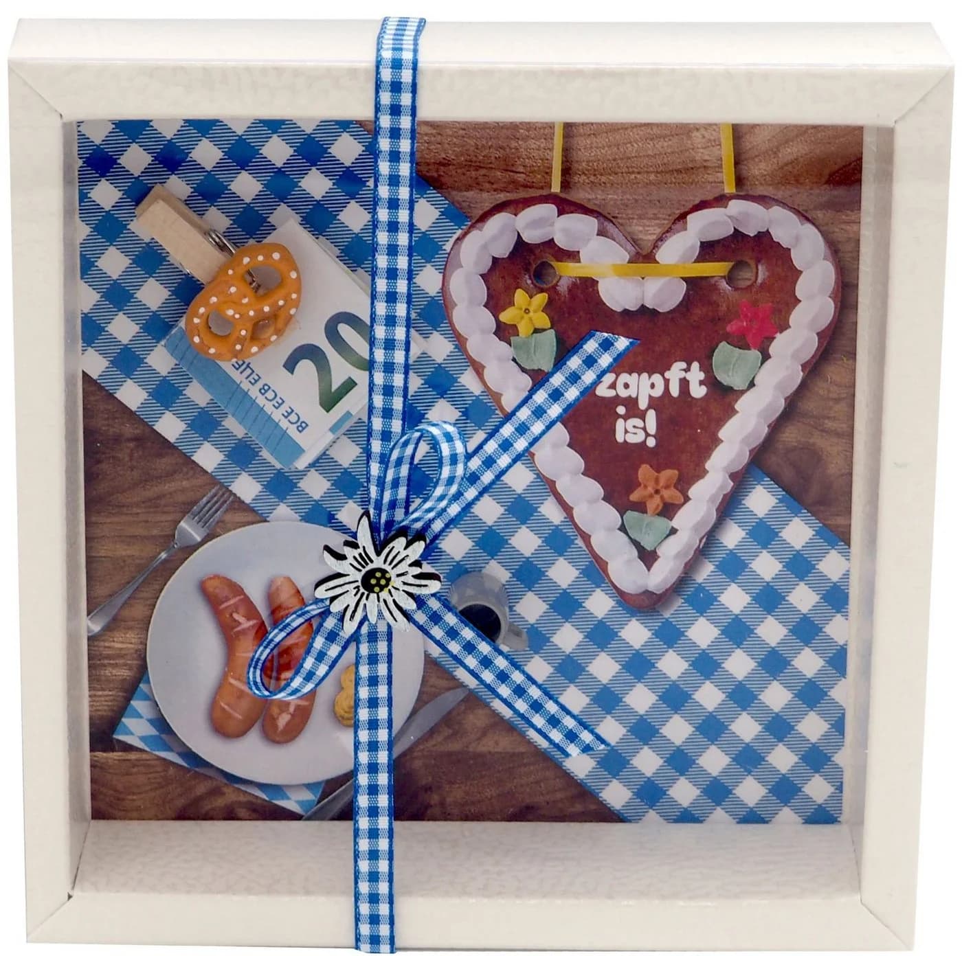 ZauberDeko Geldgeschenkbox Oktoberfest Beige/Blau - Bild 2