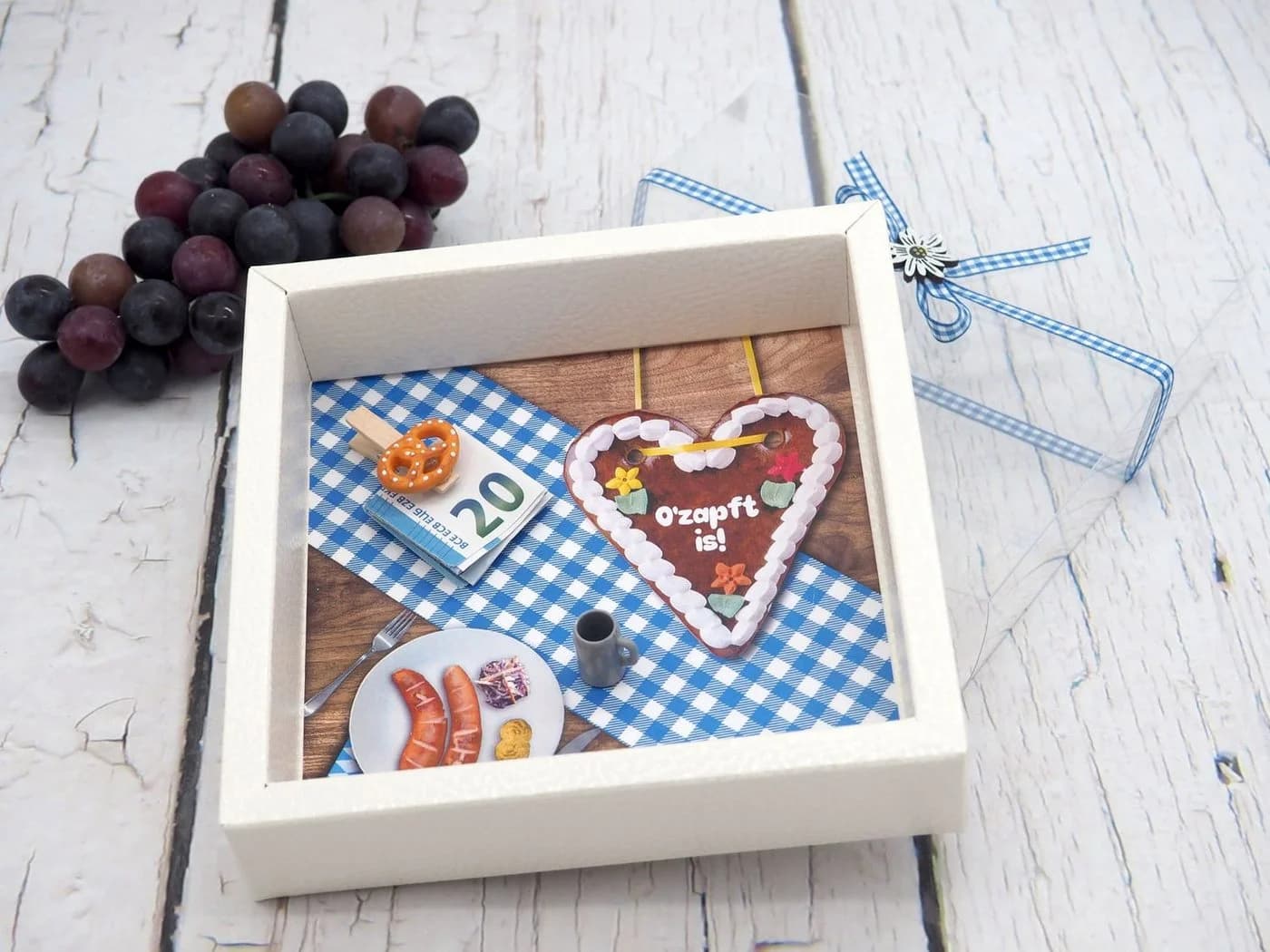 ZauberDeko Geldgeschenkbox Oktoberfest Beige/Blau - Bild 3