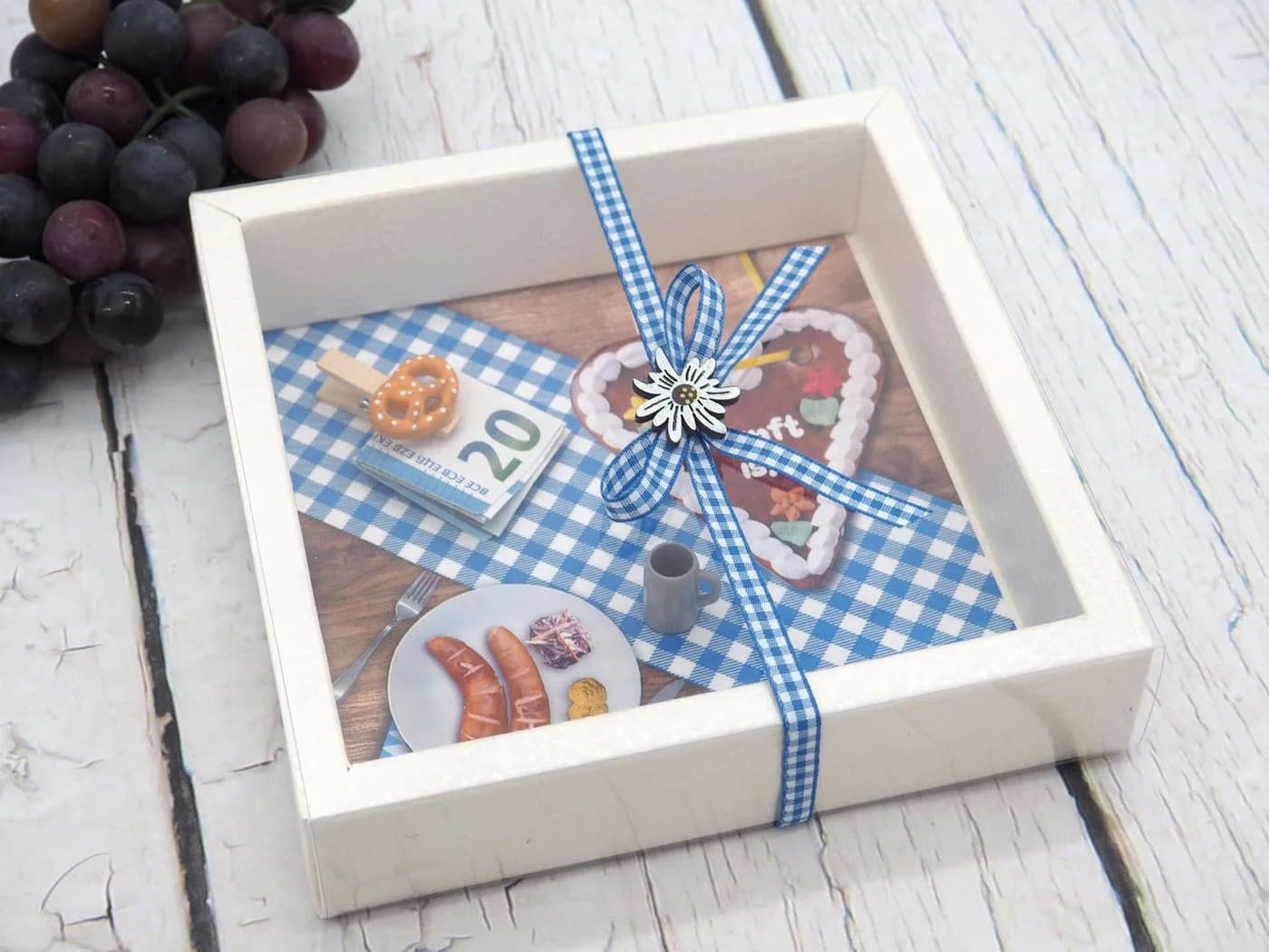 ZauberDeko Geldgeschenkbox Oktoberfest Beige/Blau - Bild 5