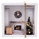 ZauberDeko Geschenkbox Geldgeschenk Weihnachten Kamin LED Lichterkette Weiß Bild 2
