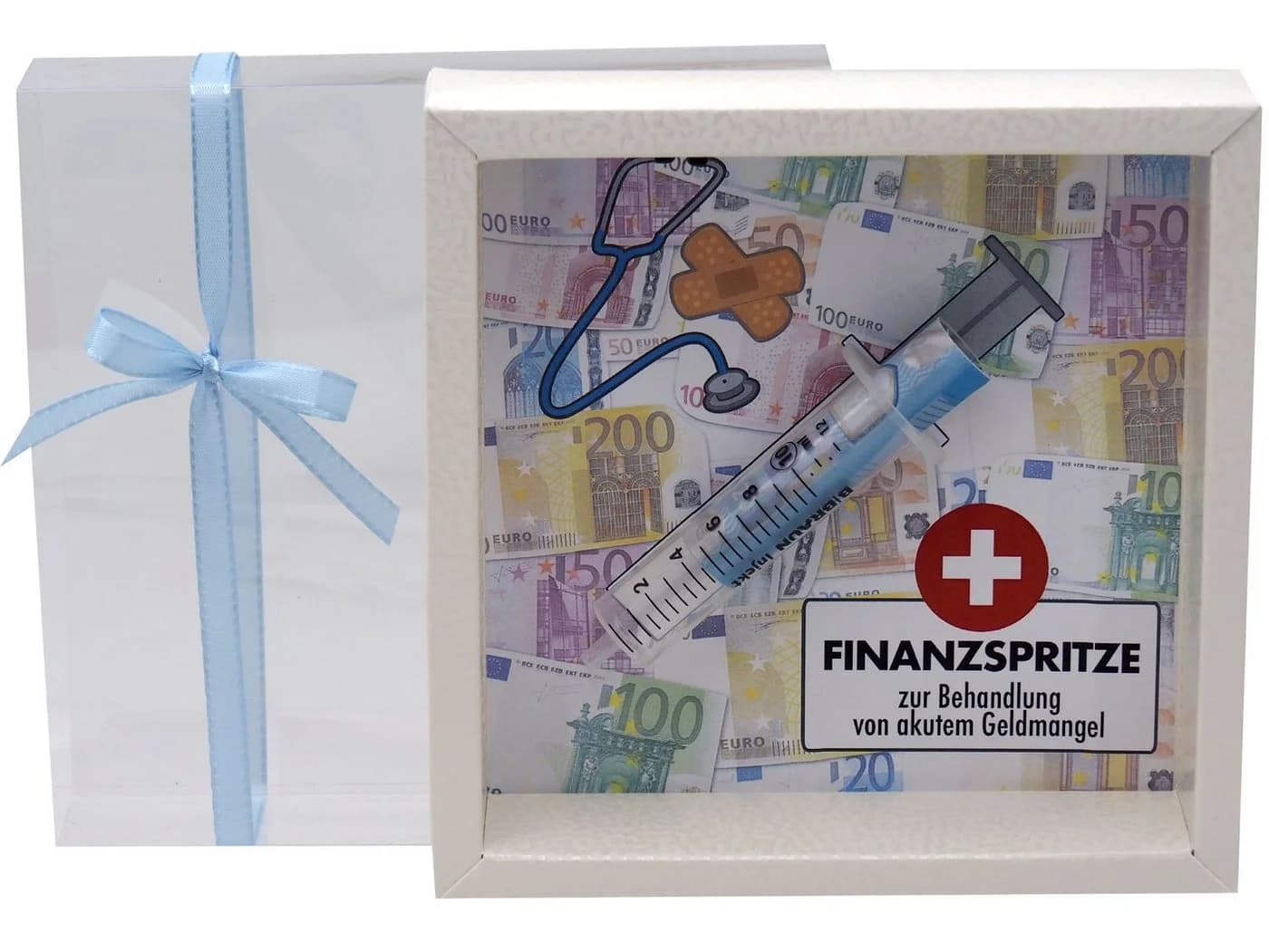 ZauberDeko Geschenkbox Geldgeschenk Finanzspritze Beige Transparent