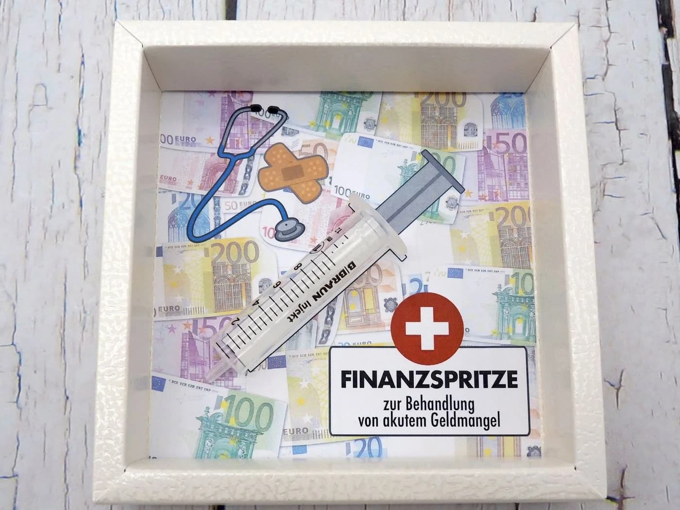 ZauberDeko Geschenkbox Geldgeschenk Finanzspritze Beige Transparent - Bild 4