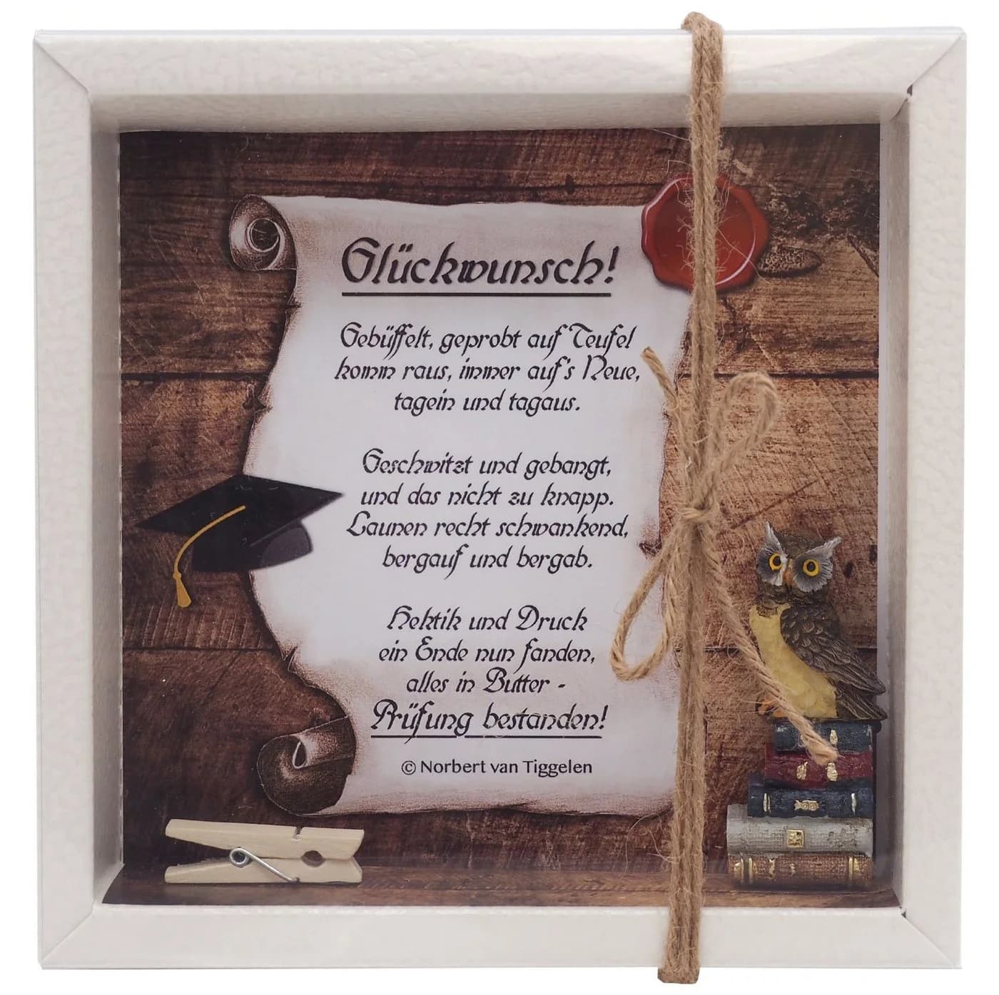 ZauberDeko Geschenkbox Geldgeschenk Prüfung Eule Beige - Bild 2