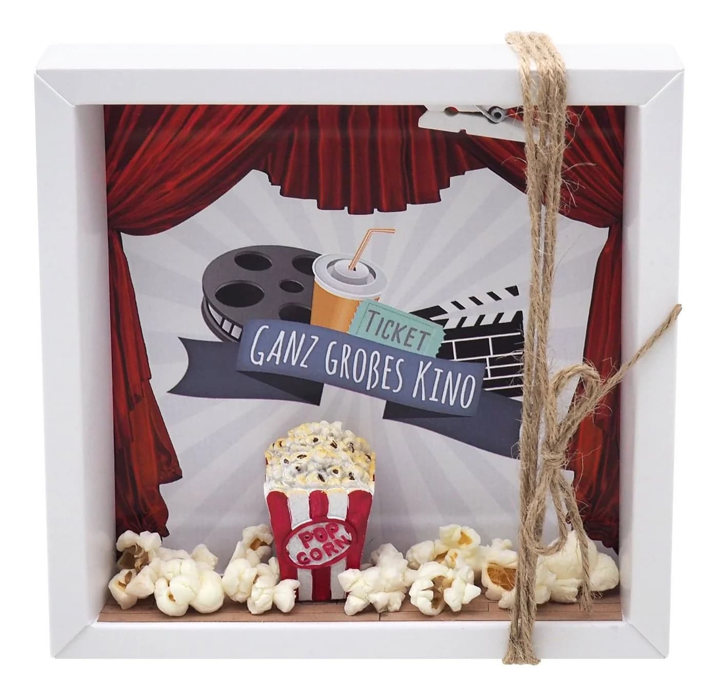 ZauberDeko Geschenkbox Geldgeschenk Verpackung Kino Popcorn Weiß Transparent - Bild 2
