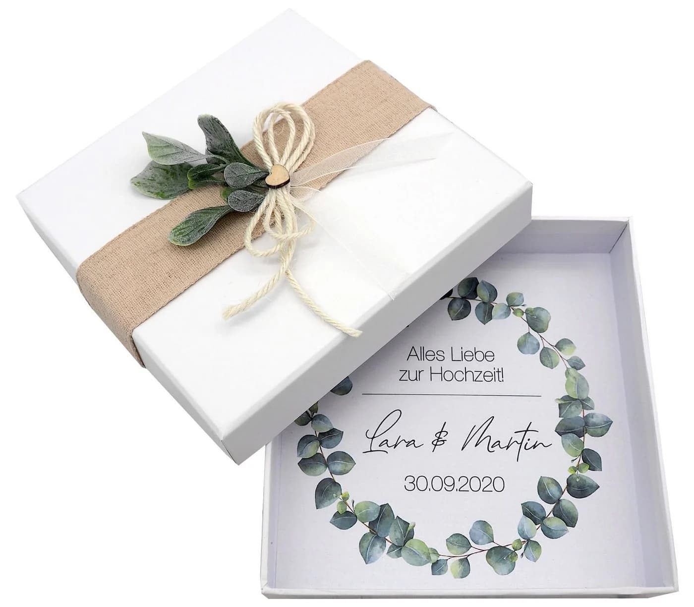 ZauberDeko Geschenkbox Geldgeschenk Hochzeit Weiß Personalisiert - Bild 2