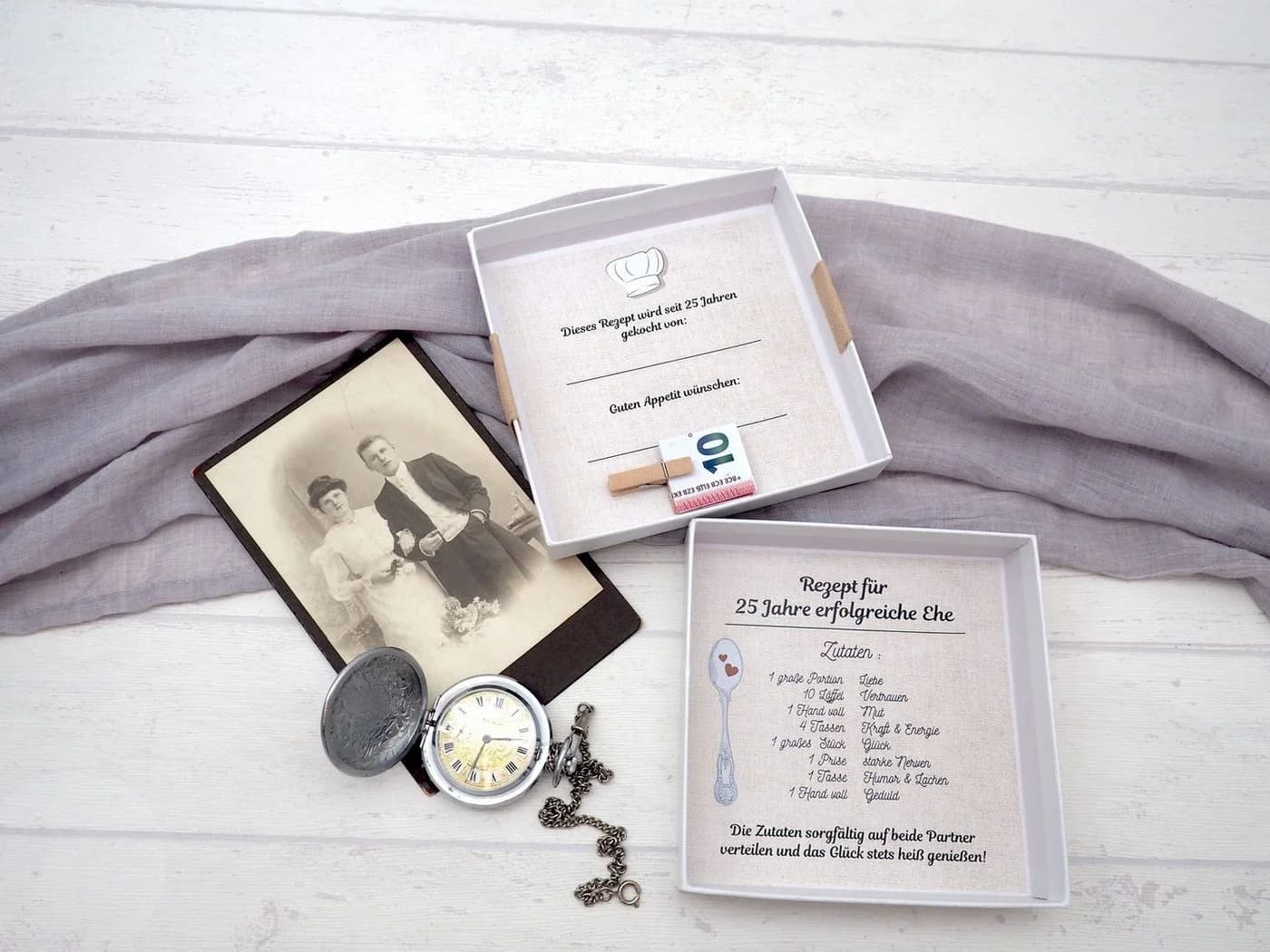 ZauberDeko Geschenkbox Geldgeschenk Silberhochzeit Silber - Bild 4