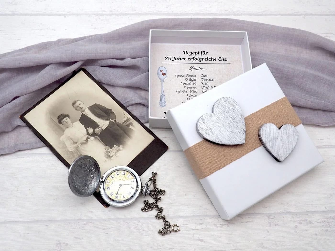 ZauberDeko Geschenkbox Geldgeschenk Silberhochzeit Silber - Bild 5