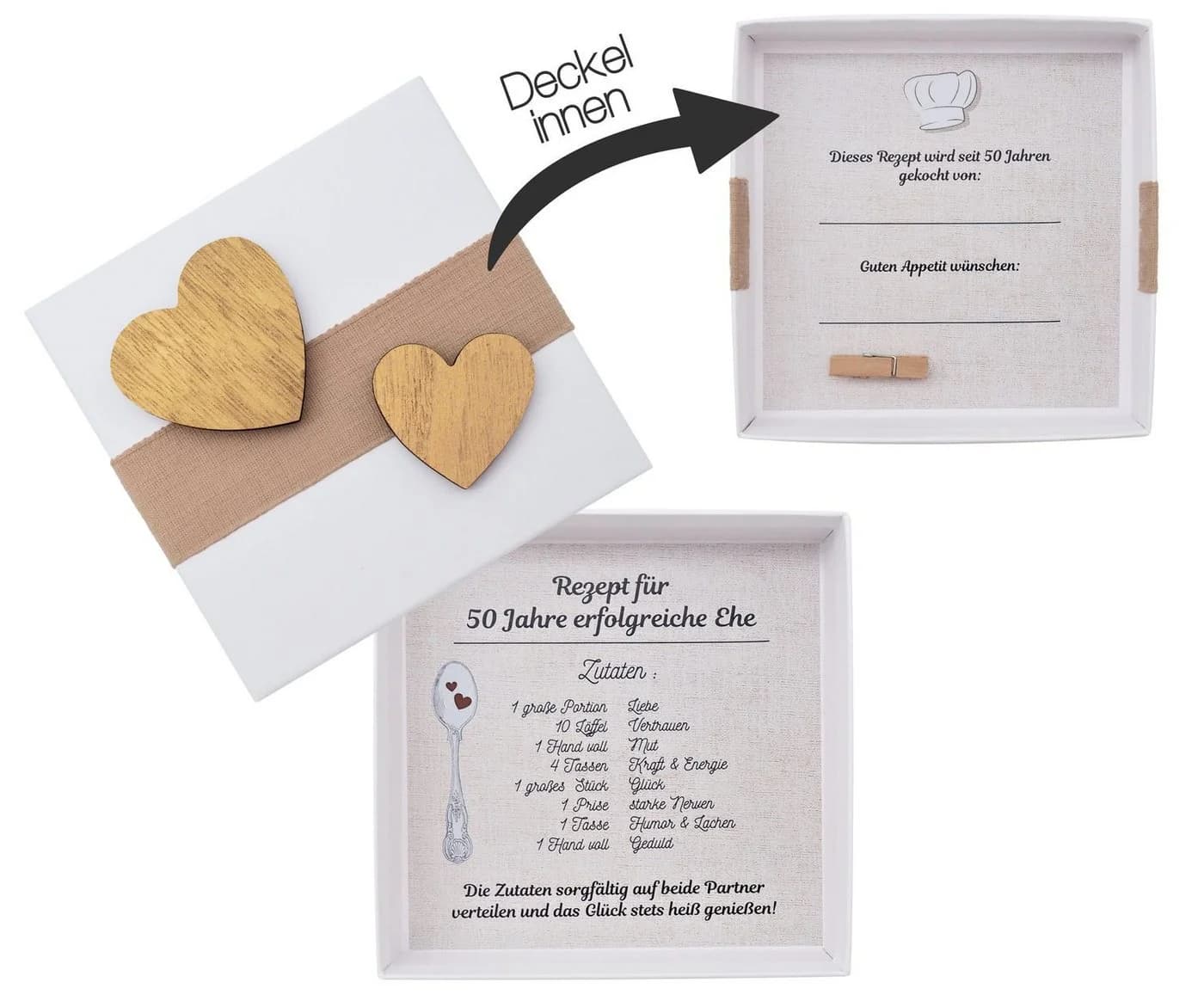 ZauberDeko Geschenkbox Gold Hochzeit 50 Jahre Ehe Geldgeschenk Verpackung