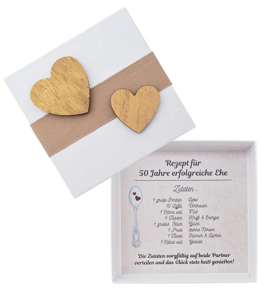 ZauberDeko Geschenkbox Gold Hochzeit 50 Jahre Ehe Geldgeschenk Verpackung - Bild 2