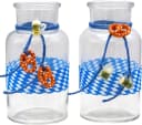 ZauberDeko Tischvase Oktoberfest Blau-Weiß mit Bierkrug & Brezel Bild 2