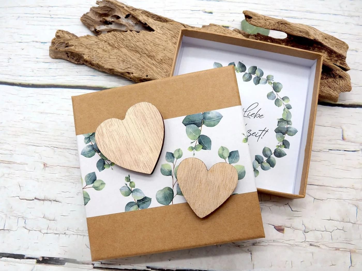 ZauberDeko Personalisierte Geldgeschenkbox Hochzeit Eukalyptus - Bild 5
