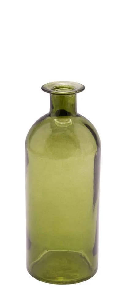 ZauberDeko Dekovase Vase Glas Grün Olive Blumenvase