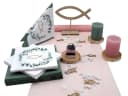 ZauberDeko Tischdeko Kommunion Konfirmation 20 Personen Salbei Rosa Gold Bild 2