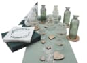 ZauberDeko Tischdeko Set Herz Salbei Eukalyptus Holz Creme Hochzeit 20 Personen Bild 2