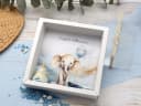 ZauberDeko Geschenkbox Taufe Geldgeschenk Elefant Blau Personalisiert Bild 1