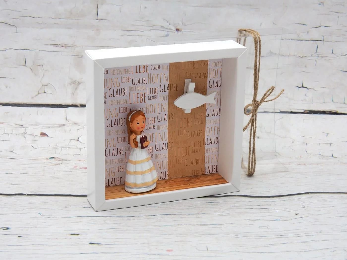 ZauberDeko Geschenkbox Geldgeschenk Kommunion Mädchen Orange Braun - Bild 5