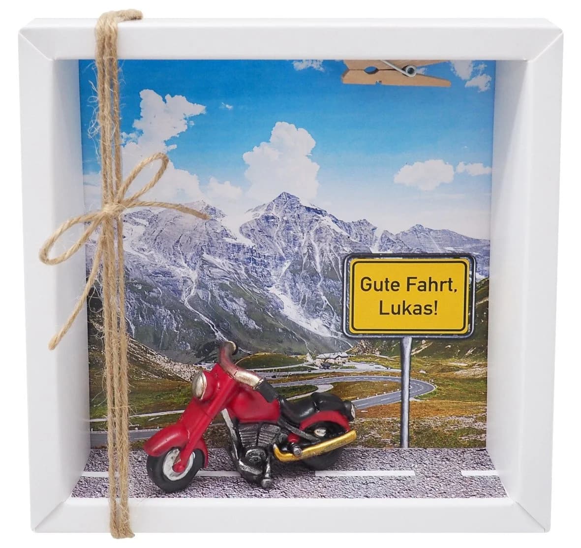 ZauberDeko Geschenkbox Geldgeschenk Verpackung Motorrad Weiß Transparent - Bild 2