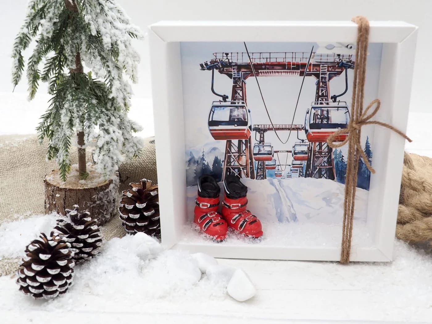 ZauberDeko Geschenkbox Geldgeschenk Skiurlaub Weiß/Rot - Bild 4