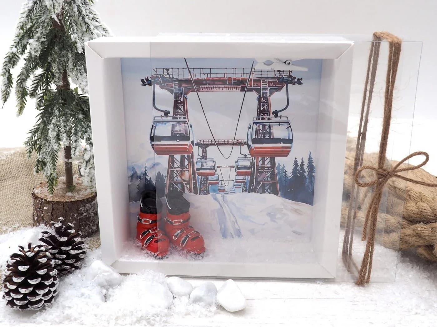 ZauberDeko Geschenkbox Geldgeschenk Skiurlaub Weiß/Rot - Bild 5
