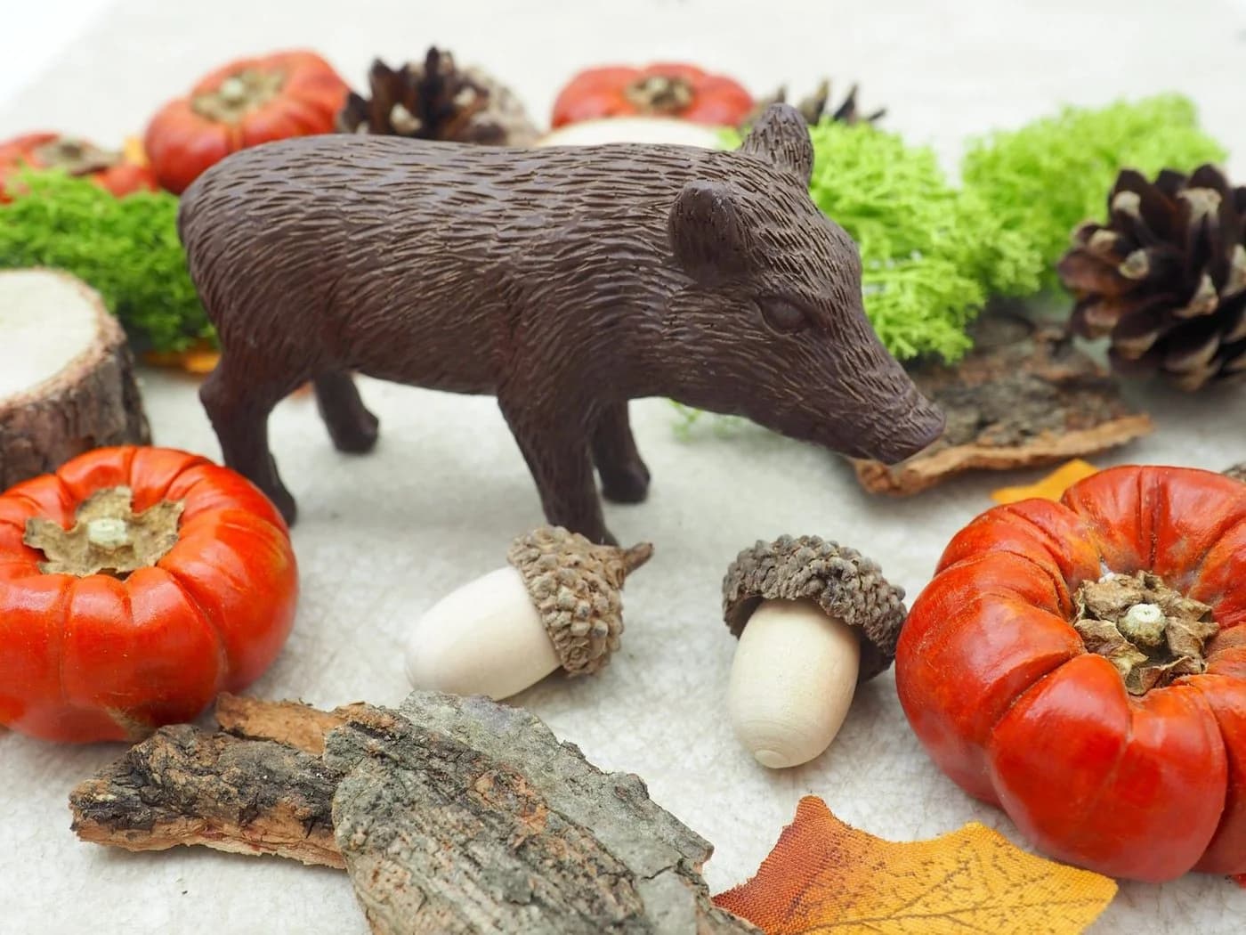 ZauberDeko Herbst Deko Set Wildschwein Tischband Servietten Streudeko - Bild 3
