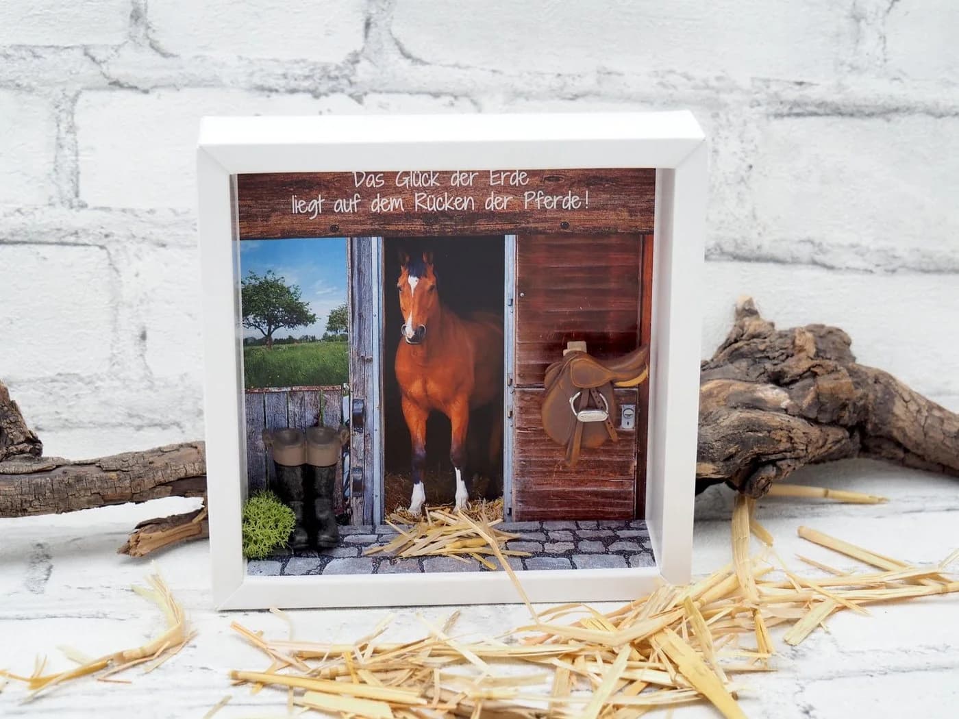 ZauberDeko Geschenkbox Geldgeschenk Reiten Pferd Weiß/Braun - Bild 3