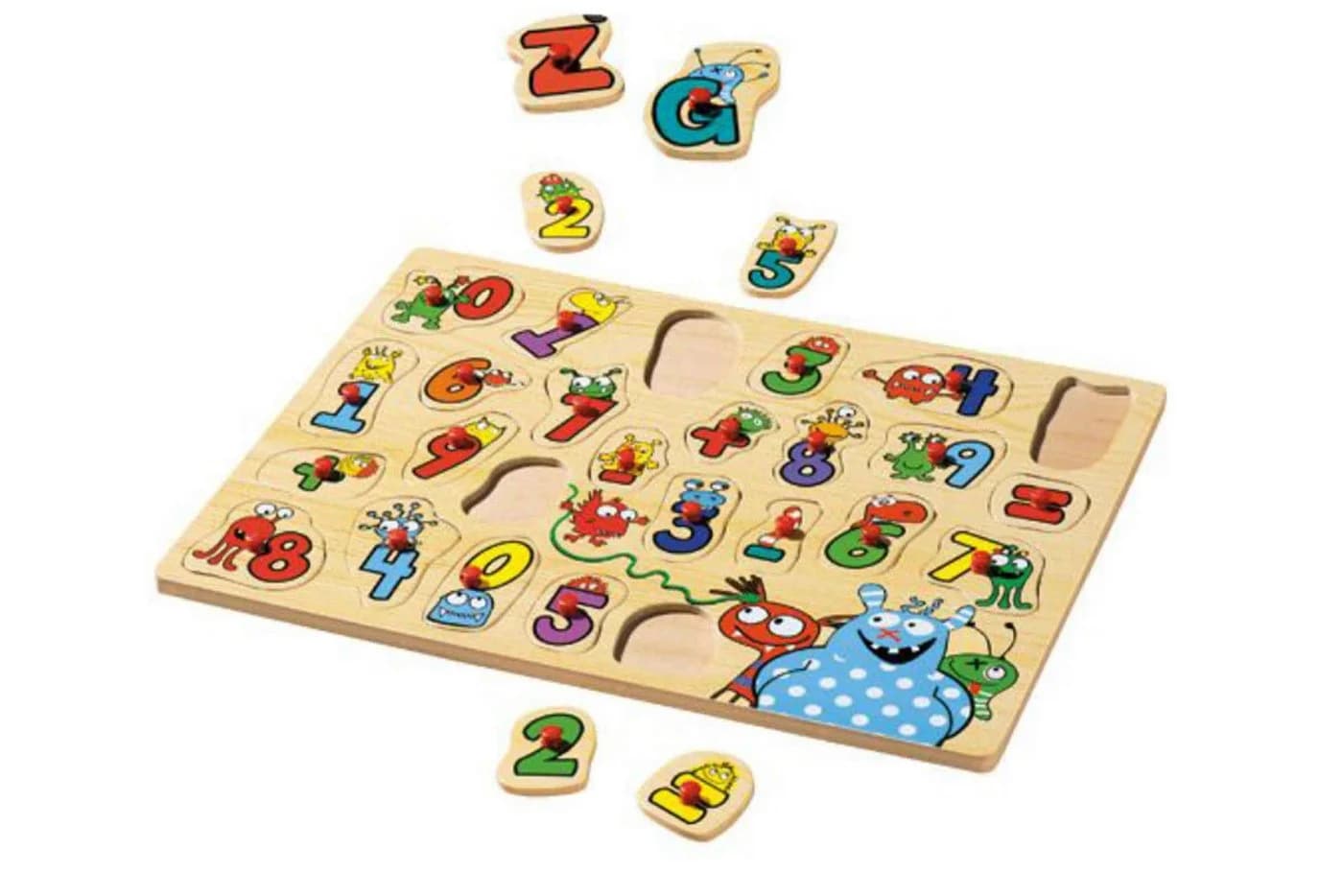 Playtive Zahlen-Puzzle aus Echtholz, 27-tlg. Bunt