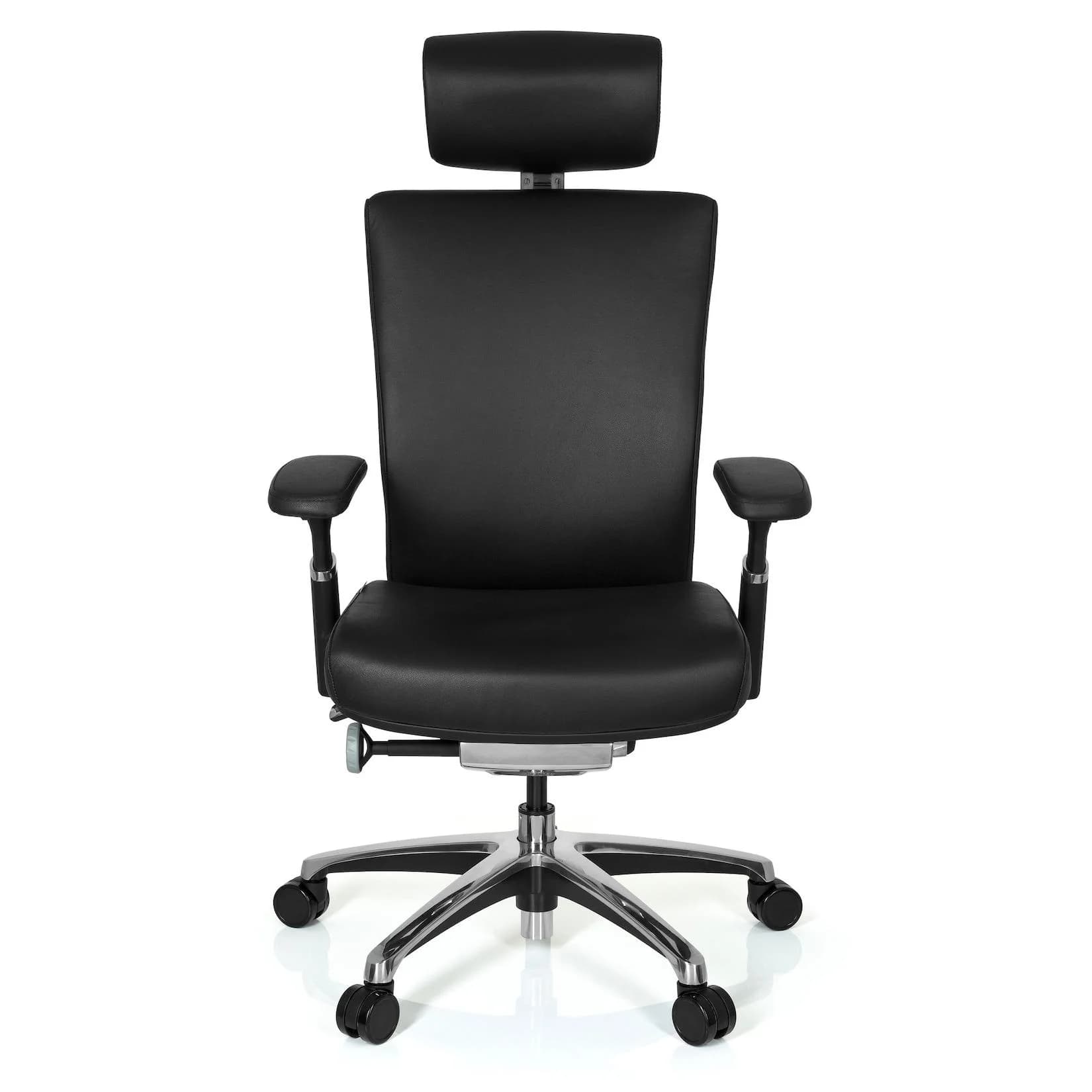 hjh OFFICE Profi Bürostuhl NOVA Leder mit Armlehnen höhenverstellbar