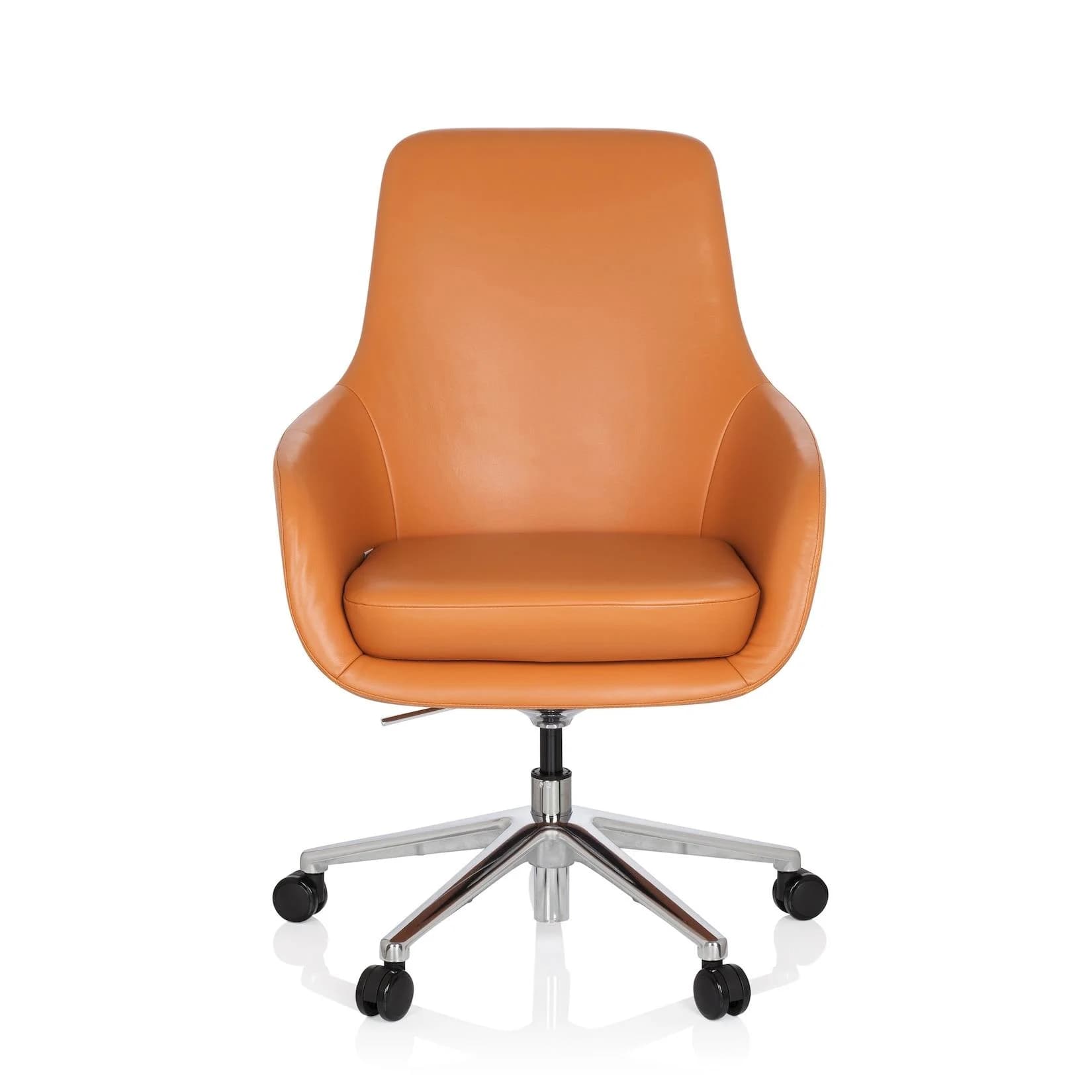 hjh OFFICE Chefsessel BARENO Leder Schwarz mit Armlehnen