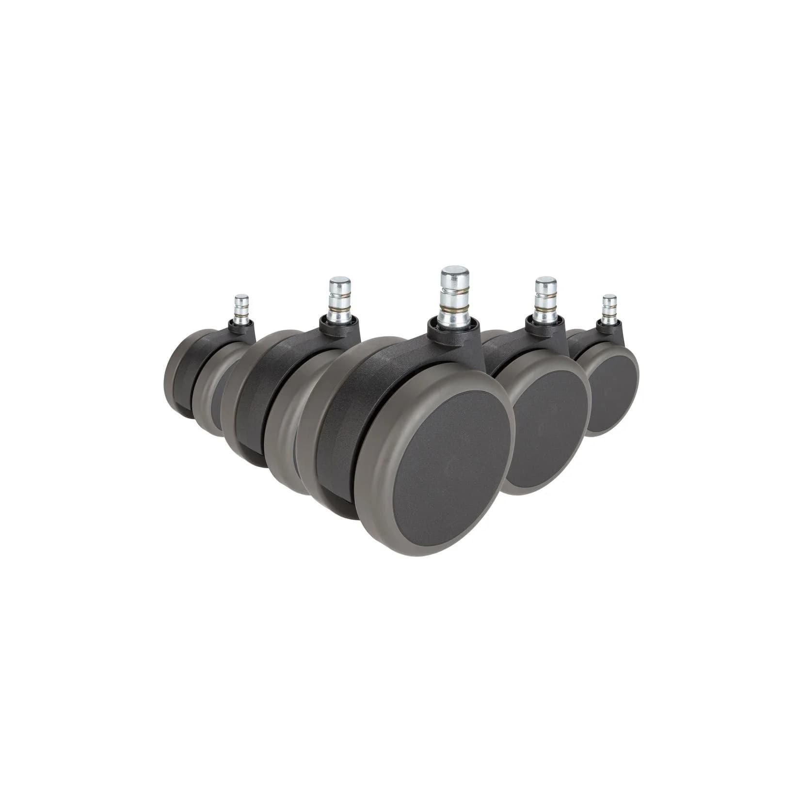 hjh OFFICE Stuhlrollen 5x ROLO No-Noise 11mm/75mm Metall Kunststoff Schwarz