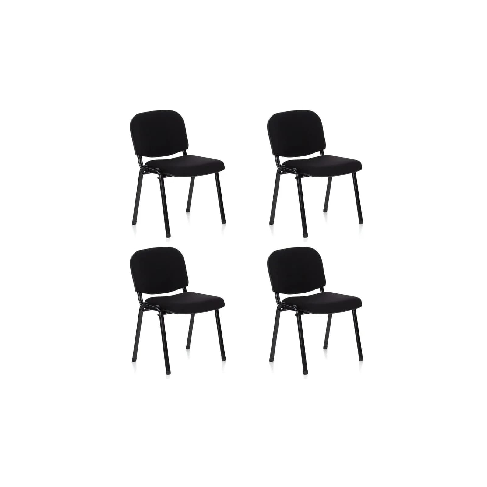 hjh OFFICE Vierfußstuhl 4er Pack XT 600 Stoff Schwarz