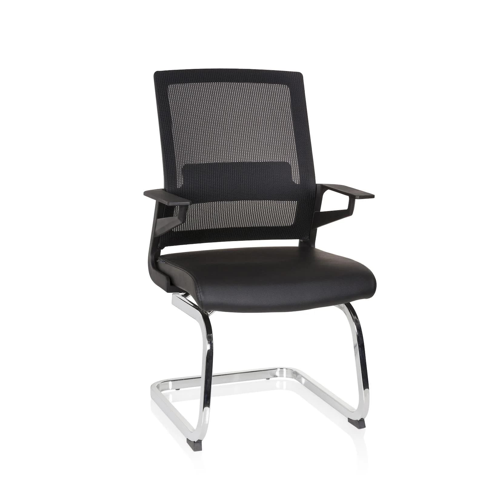 hjh OFFICE Besucherstuhl INVENTOR V PRO Kunstleder/Netzstoff mit Armlehnen