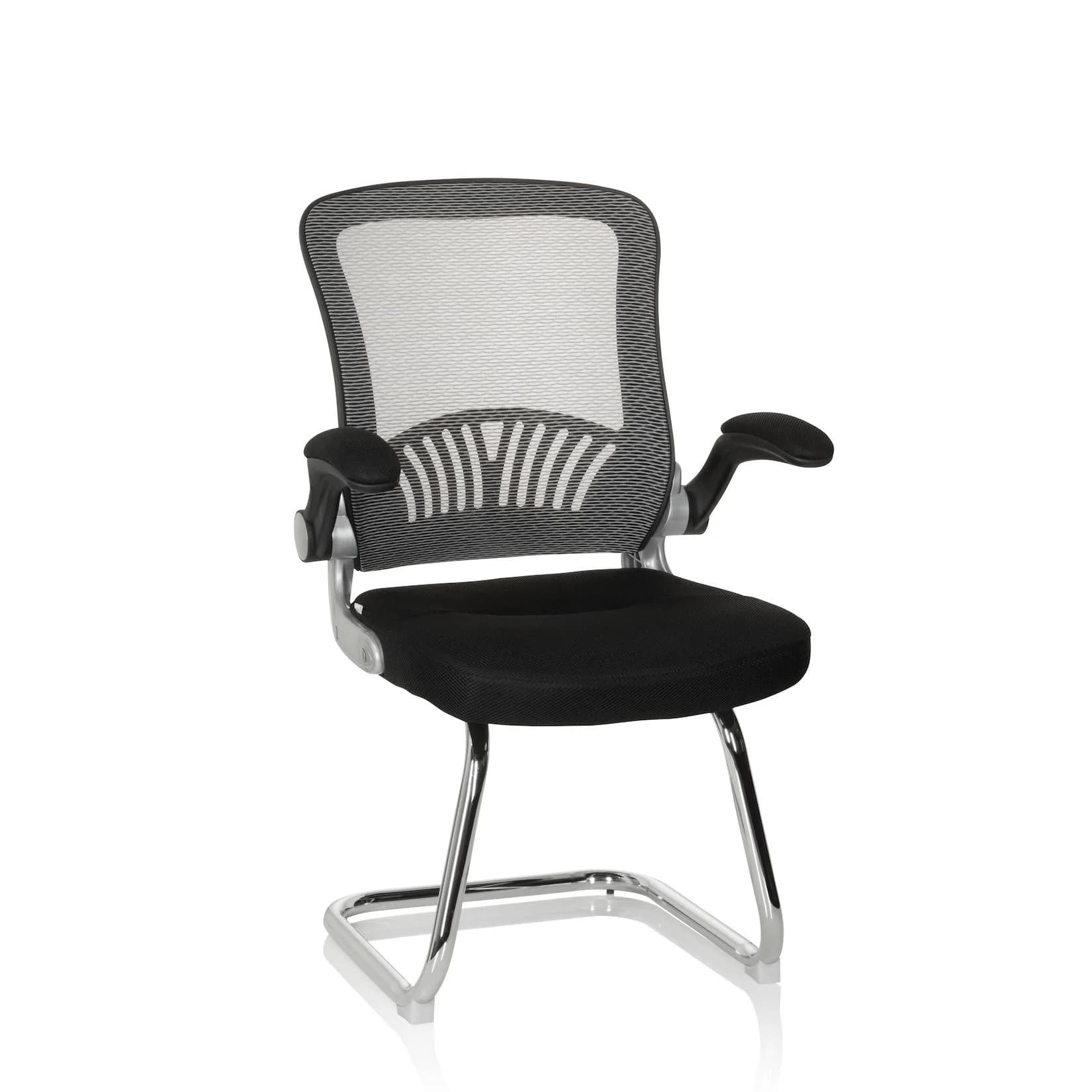 hjh OFFICE Freischwinger FLYER PRO V Stoff Netzstoff mit Armlehnen