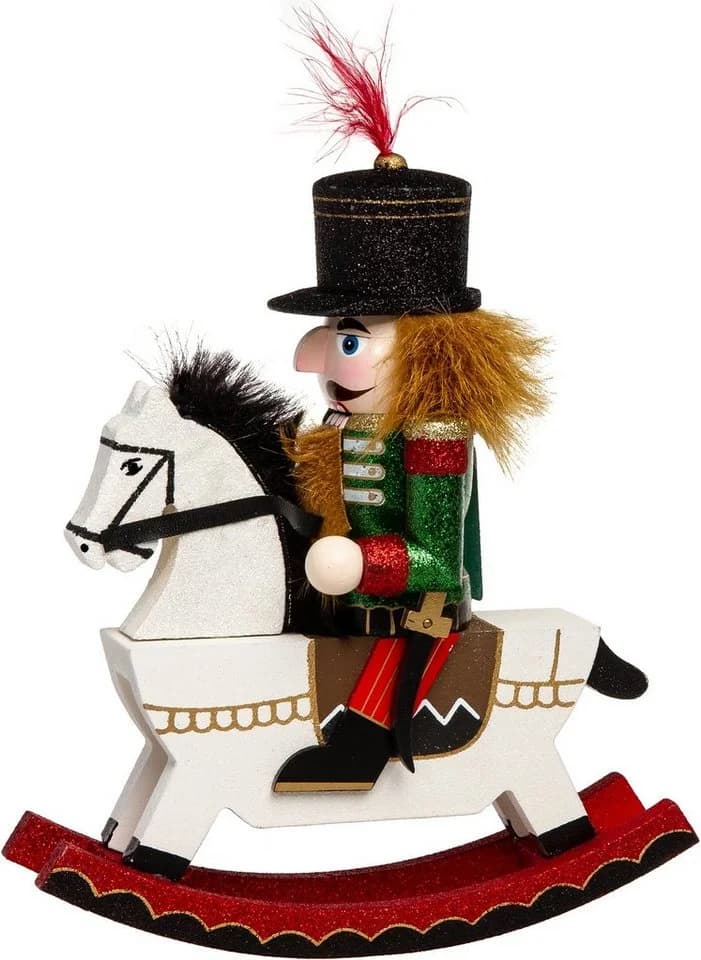 SIKORA Weihnachtsfigur Nussknacker Reiterlein XL Grün/Rot - Bild 2