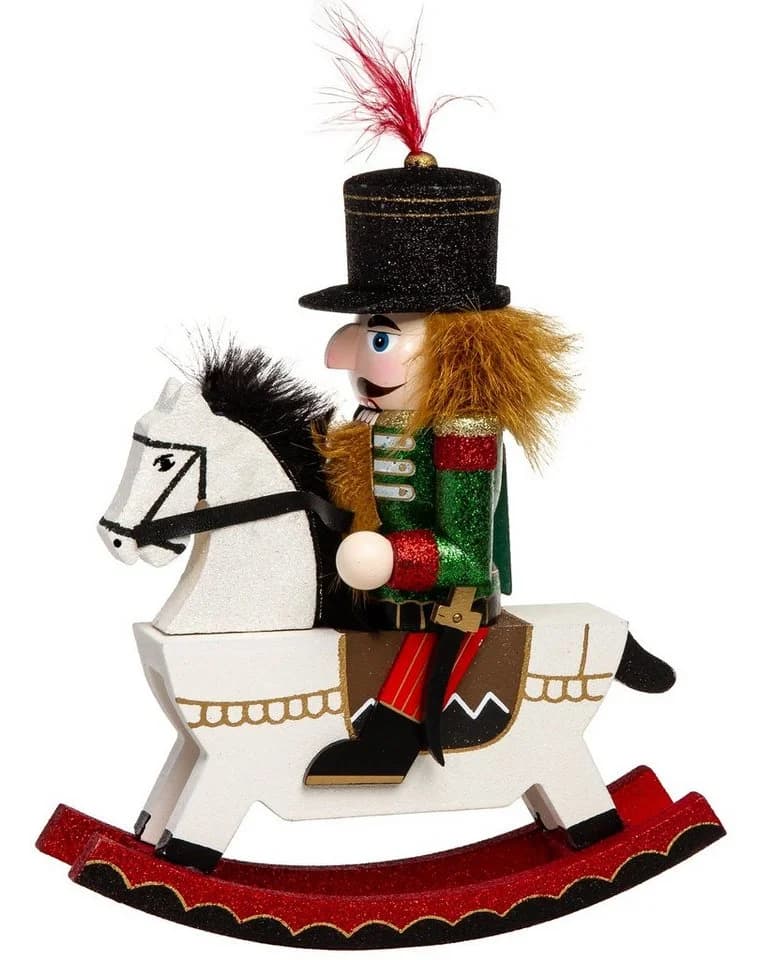 SIKORA Weihnachtsfigur Nussknacker Reiterlein XL Grün/Rot - Bild 3