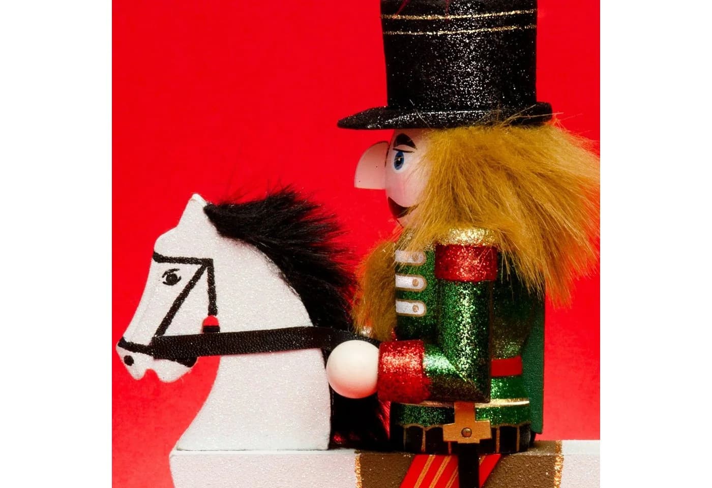 SIKORA Weihnachtsfigur Nussknacker Reiterlein XL Grün/Rot - Bild 4