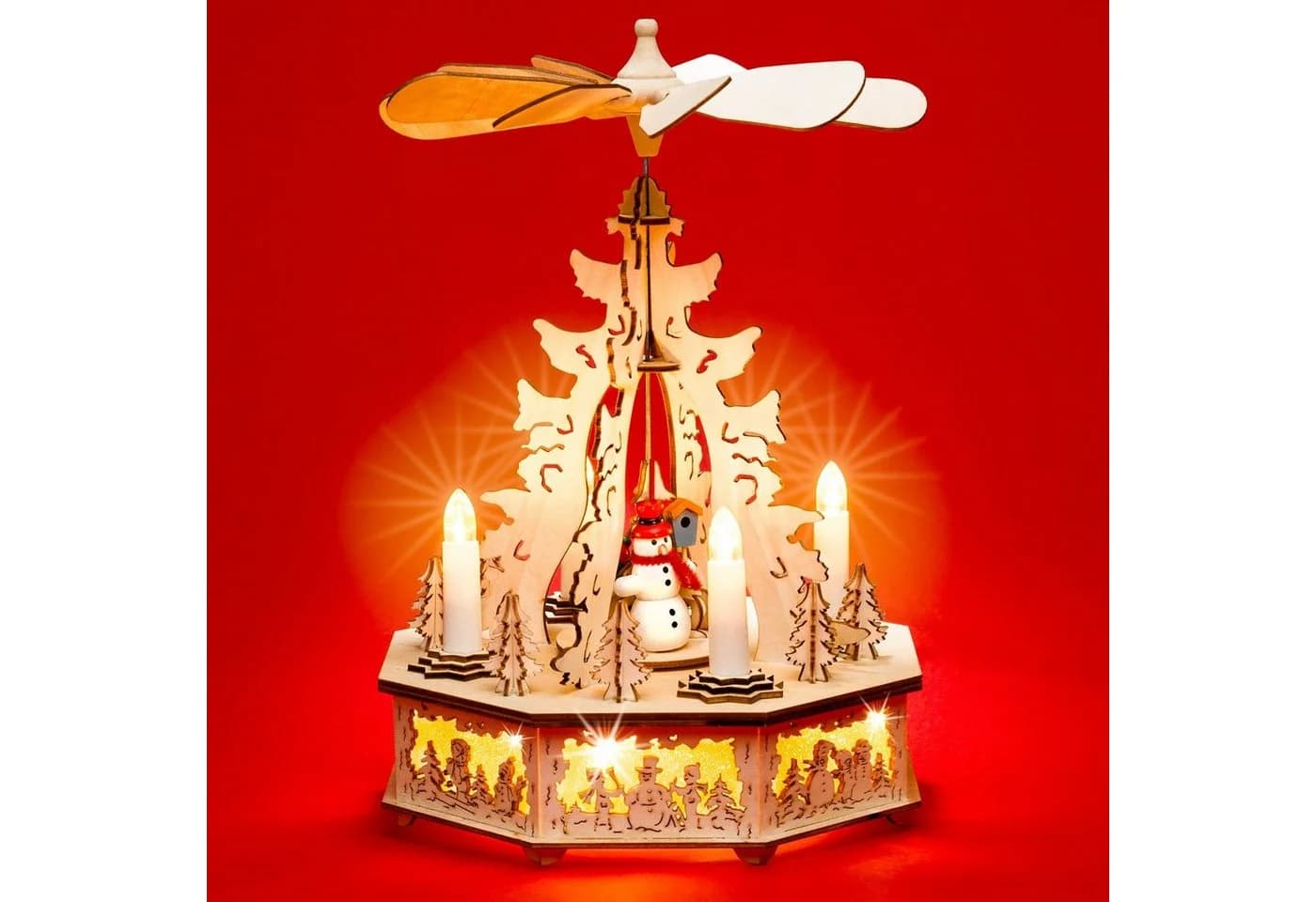 SIKORA Weihnachtspyramide mit LED-Beleuchtung und elektrischem Antrieb