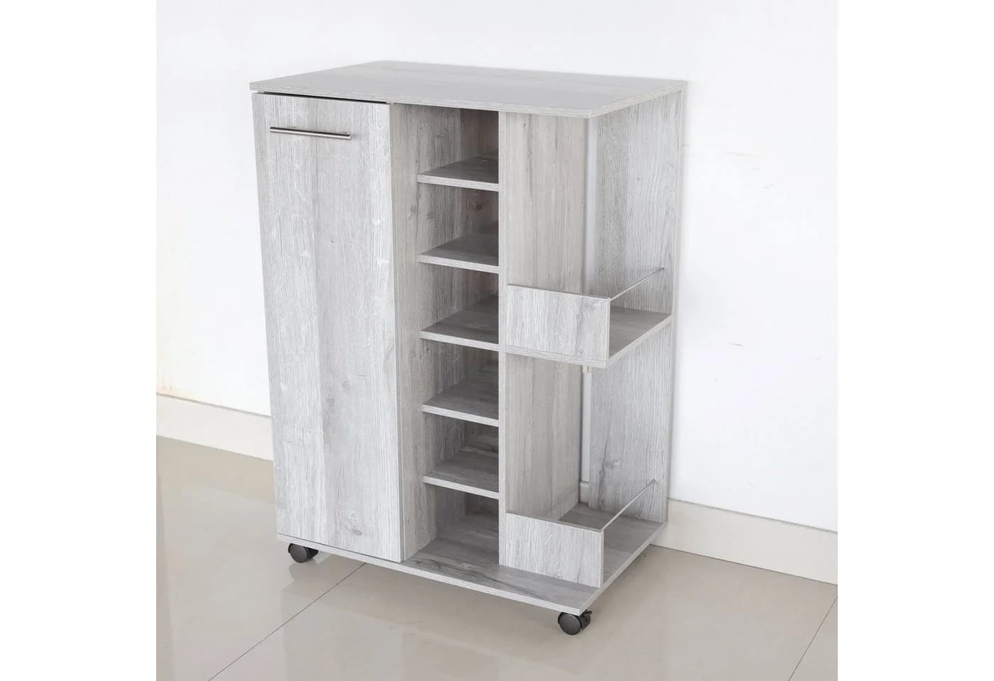 Better Home Weinschrank Grau mit Rollen für 48 Flaschen - Bild 2