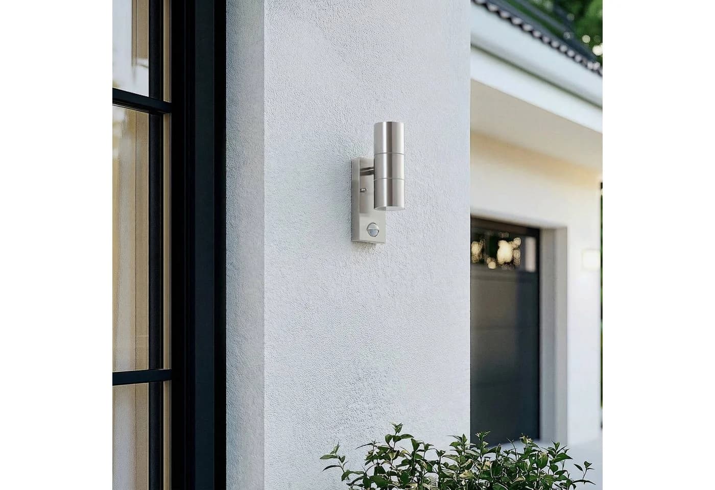 Lindby Außenwandleuchte Eyrin, Edelstahl, Sensor - Bild 3