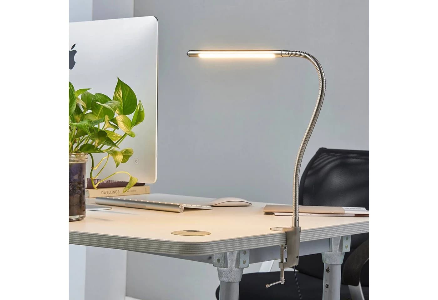 Lindby Klemmleuchte Lionard 4W LED Warmweiß Nickel-matt