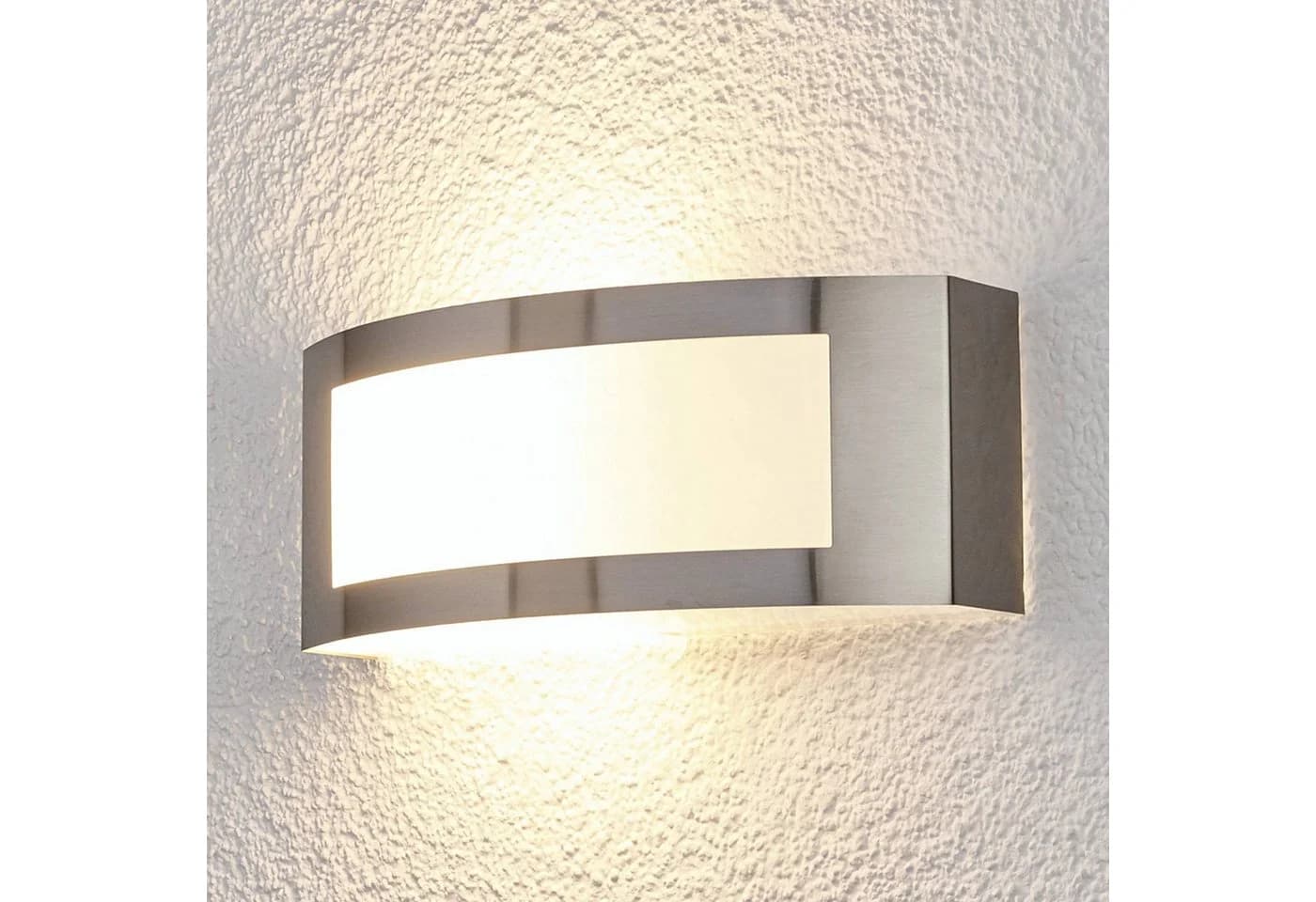 Lindby Außen-Wandleuchte Raja Edelstahl Alu IP44