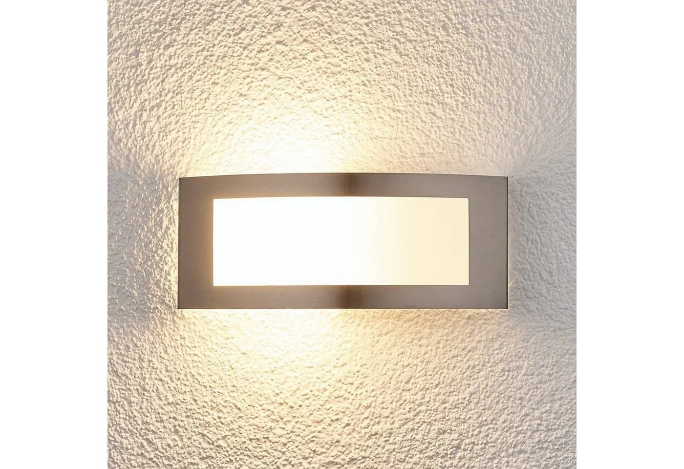 Lindby Außen-Wandleuchte Raja Edelstahl Alu IP44 - Bild 3
