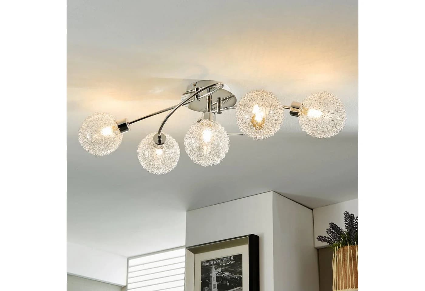 Lindby Deckenlampe Ticino Metall Chrom IP20 5 x 3 W LED