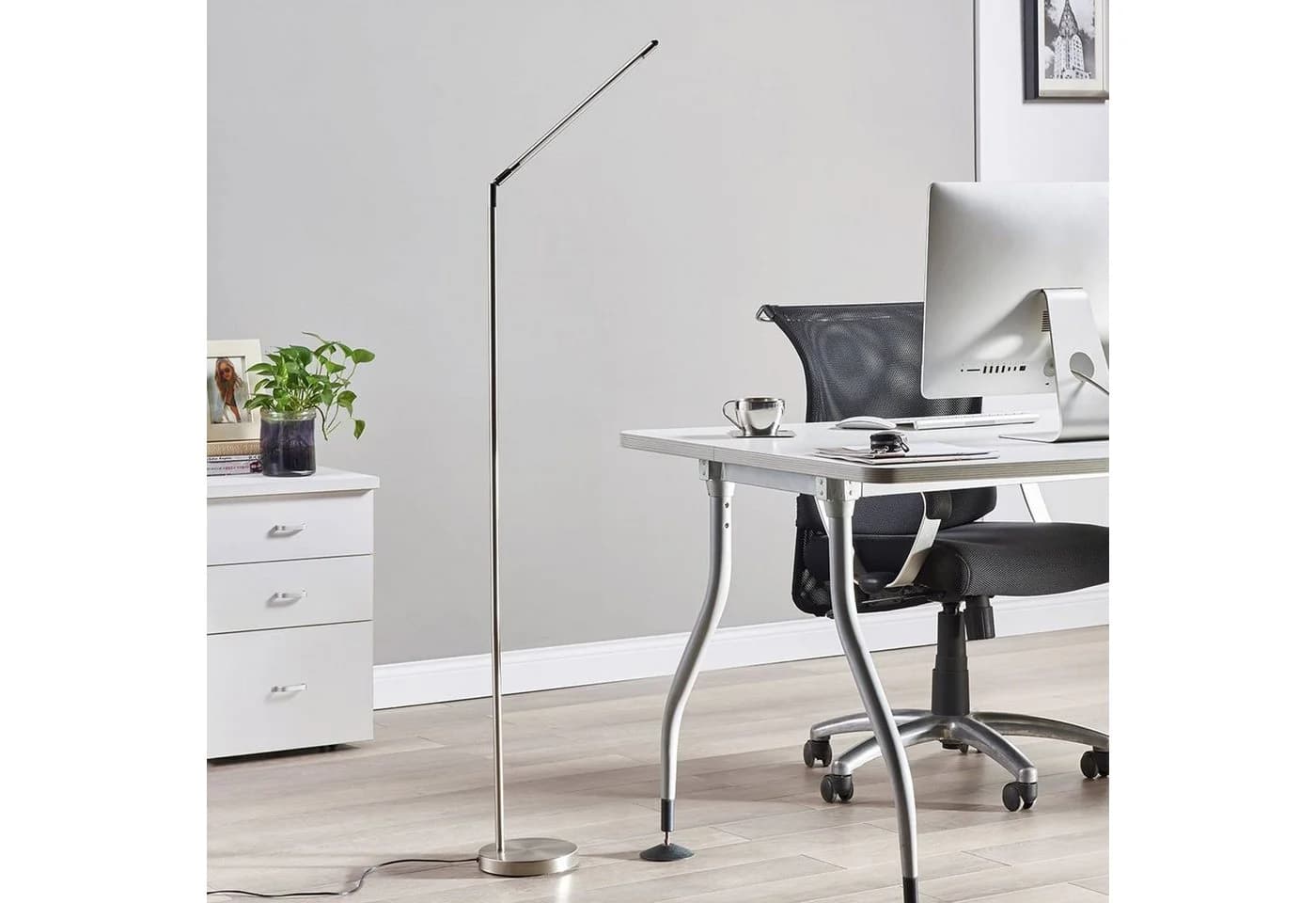Lindby LED-Stehleuchte Jabbo 163 cm Nickel Metall - Bild 3