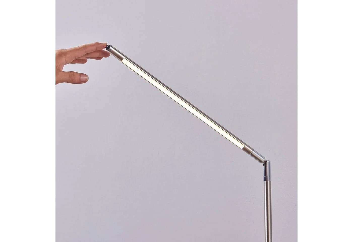 Lindby LED-Stehleuchte Jabbo 163 cm Nickel Metall - Bild 5