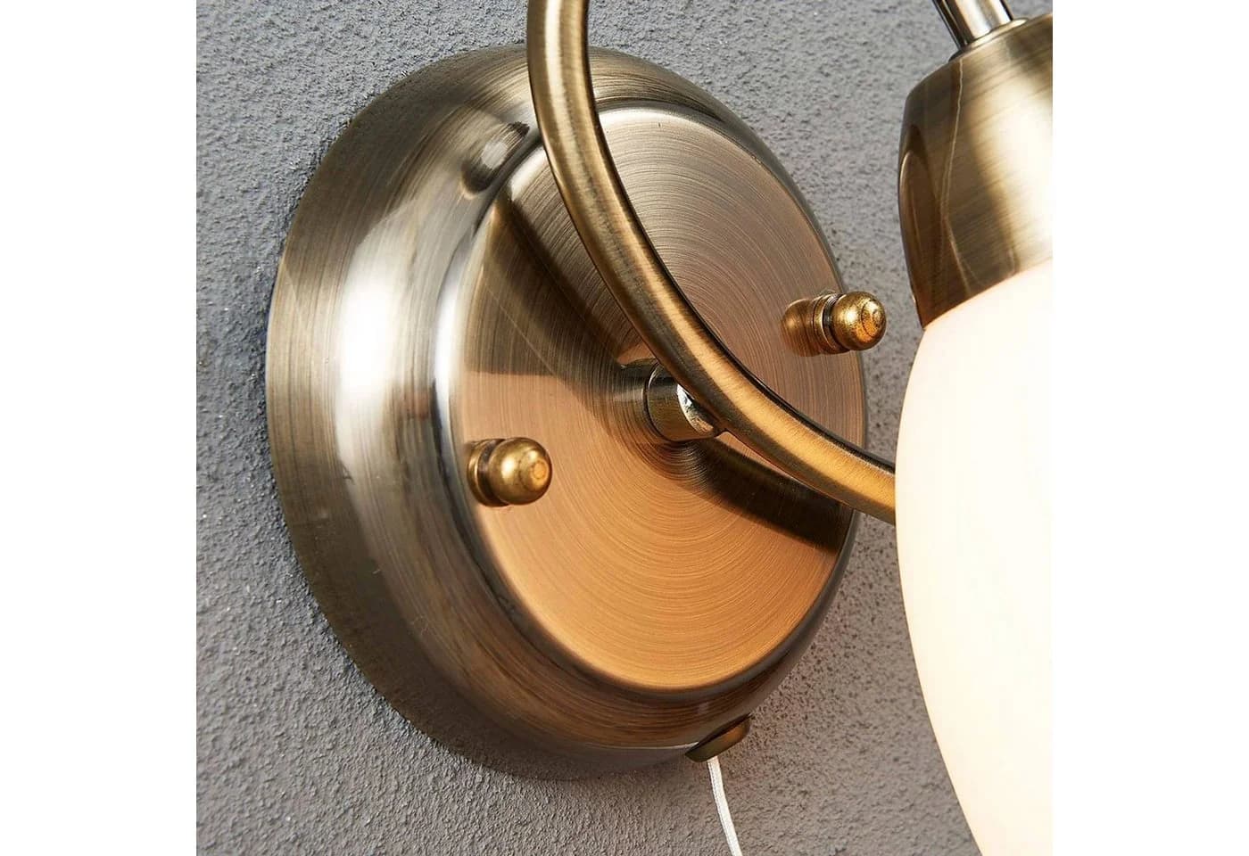 Lindby Wandleuchte Mael Glas Bronze IP20 1x40W - Bild 5