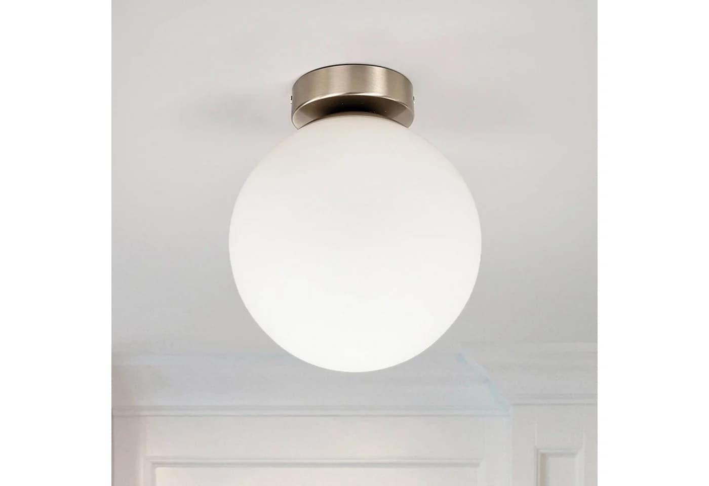 Lindby Deckenleuchte Lennie Weiß Glas IP44 1x60W - Bild 3